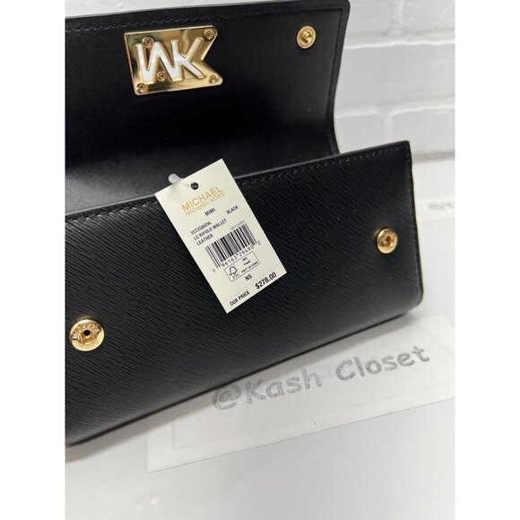 Michael Kors wallet mimi large flap bifold credit card phone wallet Black - Picture 6 of 8
